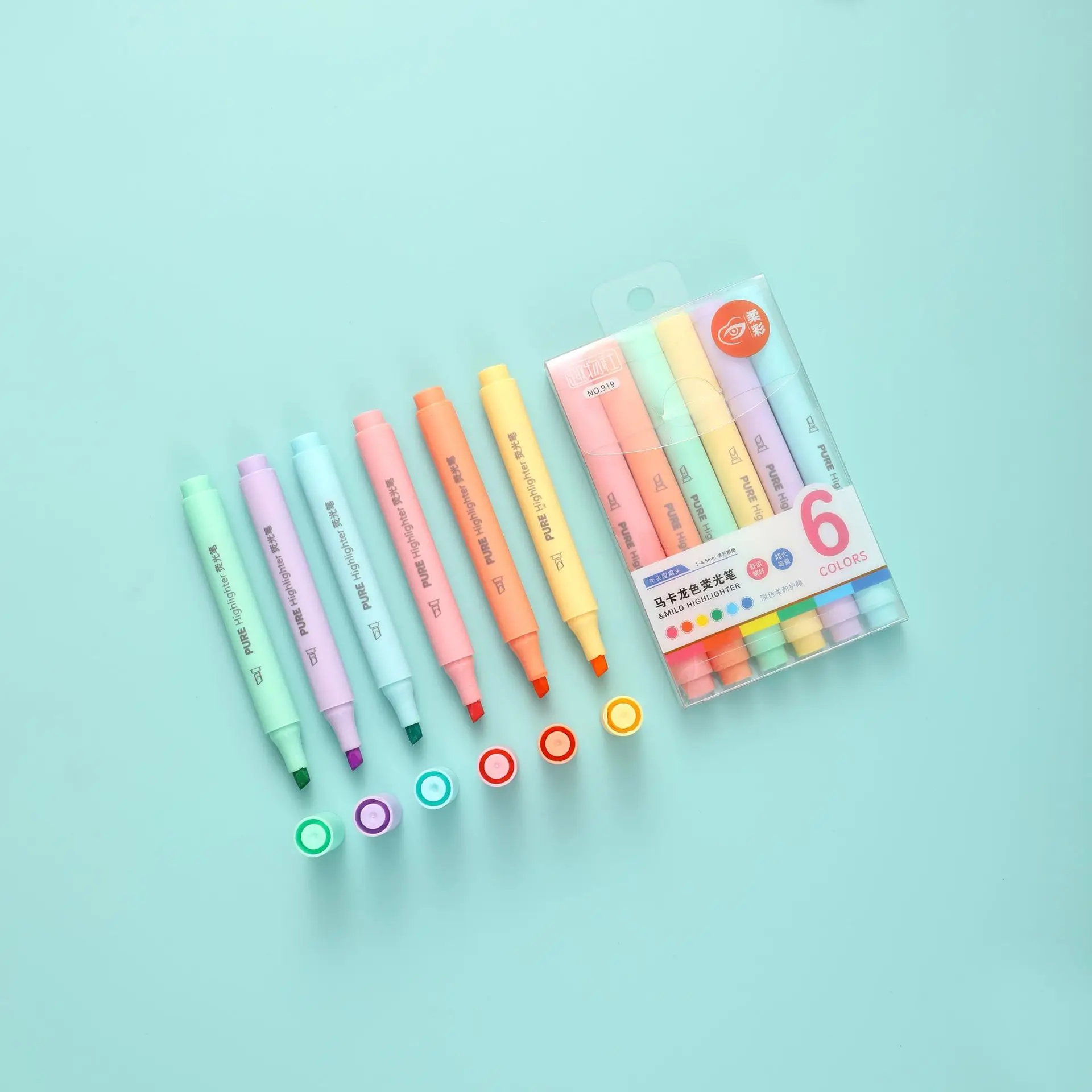 6 unids/set Color Pastel Macar - Pastel Highlighter Set Double Ended reseña y precio